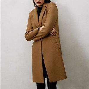 Zara taupe brown wool blend coat